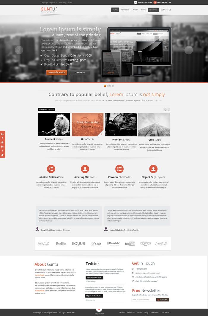 Agency website hero section